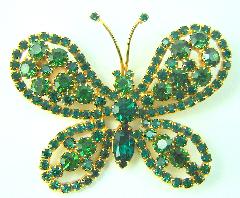 Green Navettes Brooch
