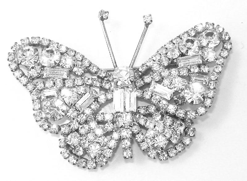 Front view of Clear Baguettes Brooch
