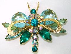 Blue Pear Brooch