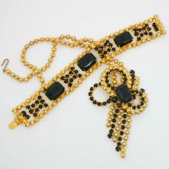 Black (jet) Emerald Cut Necklace