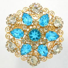 Blue Pear Brooch
