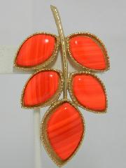 Orange Cabochons Plastic Brooch