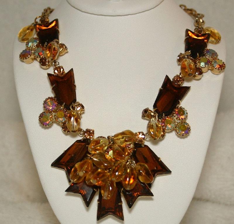 Front view of Topaz Arrow Necklace