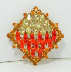 Orange Navettes Brooch