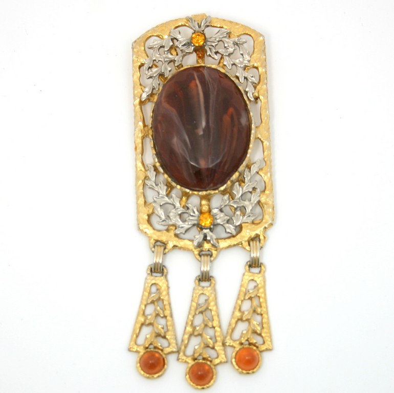 Front view of Topaz Cabochons Brooch
