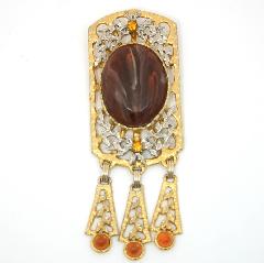 Topaz Cabochons Brooch