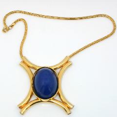 Blue Cabochons Plastic Pendant