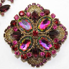 Purple (cardinal) Oval Multi-Color/Shaded Brooch