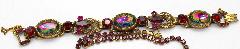 Purple (cardinal) Oval Multi-Color/Shaded Bracelet 5 Link