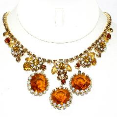 Topaz Framed Disks Necklace