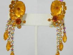 Topaz Pillowcase Molded/Cut Earrings Clip