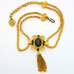 Black (jet) Oval Molded/Cut Necklace