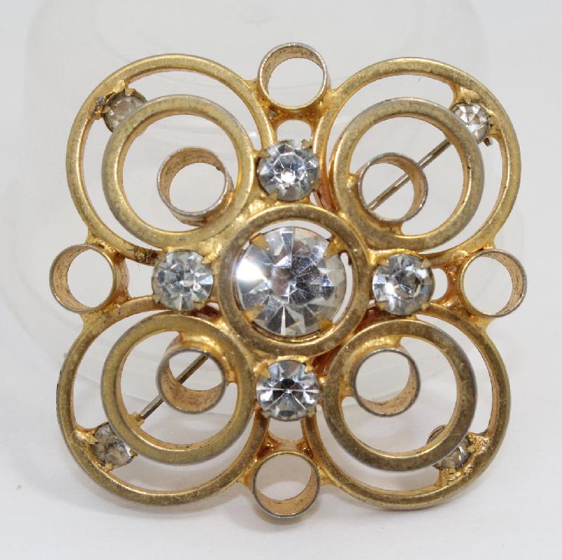 Front view of Clear Chatons Only Brooch