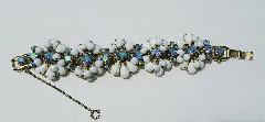White (chalk Or Milk) Pear Bracelet 5 Link