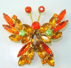Orange Navettes Brooch
