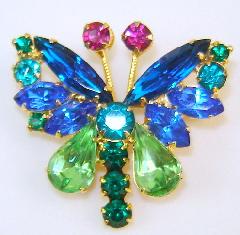 Blue Pear Brooch