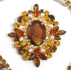 Topaz Oval Givre Pin Pendant