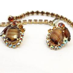 Topaz Oval Givre Earrings Clip