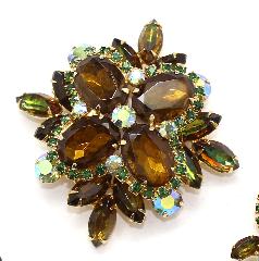 Topaz Oval Multi-Color/Shaded Brooch