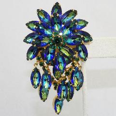 Blue Navettes Multi-Color/Shaded Pin Pendant