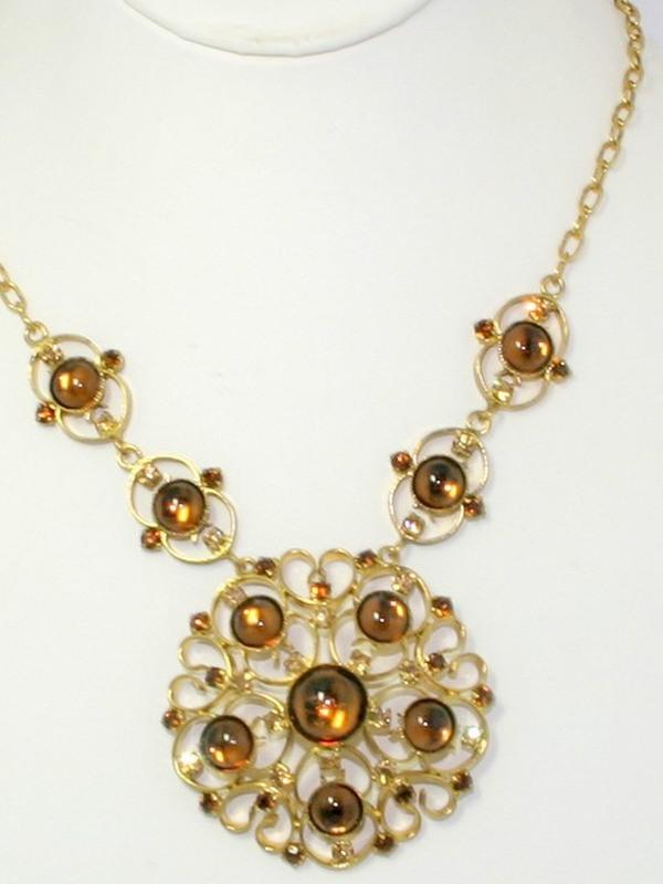 Front view of Topaz Cabochons Necklace