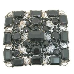 Black (jet) Emerald Cut Belt Buckle