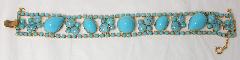 Blue Cabochons Plastic Bracelet Flat Push In