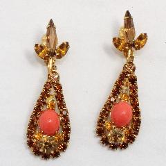 Topaz Cabochons Earrings Clip