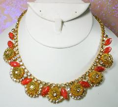 Orange Navettes Necklace