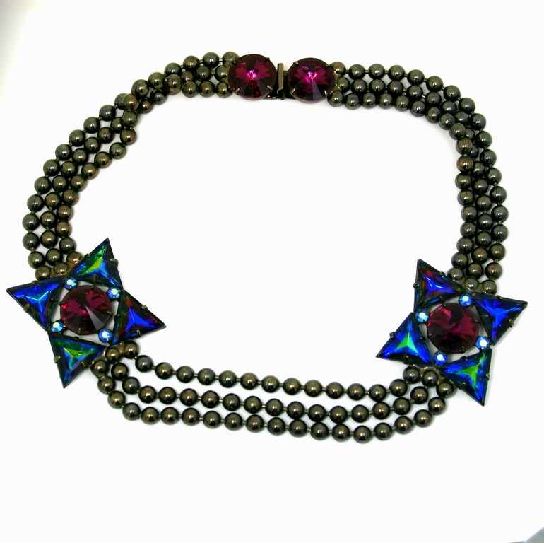 Front view of Triangle Multi-Color/Shaded Necklace