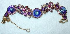 Purple (cardinal) Navettes Rivoli/Margarita Bracelet 5 Link
