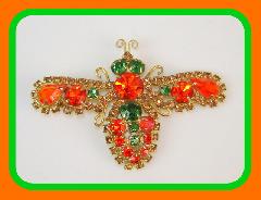 Orange Pear Brooch