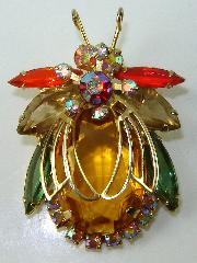 Multiple Colors Oval Brooch
