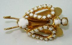 White (chalk Or Milk) Cabochons Brooch