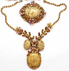 Topaz Cabochons Spotted Necklace