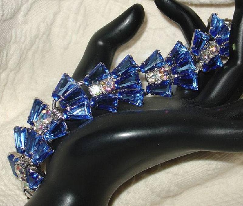 Front view of Blue Keystones Bracelet 5 Link