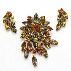 Topaz Navettes Multi-Color/Shaded Pin Pendant