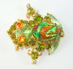 Green Cabochons Multi-Color/Shaded Brooch