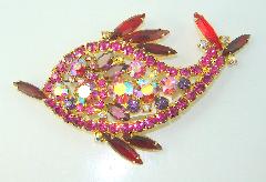 Multiple Colors Navettes Brooch