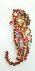 Red Navettes Brooch