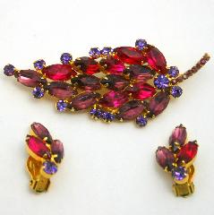 Purple (cardinal) Navettes Earrings Clip