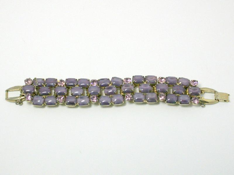 Front view of Purple (cardinal) Emerald Cut Bracelet 5 Link