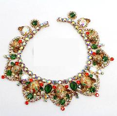 Multiple Colors Pear Painted (hand/Transfer) Necklace