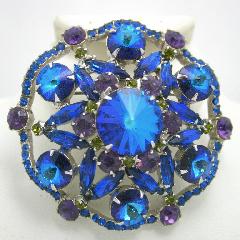 Blue Navettes Rivoli/Margarita Brooch