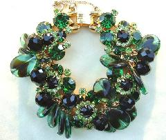 Green Chatons Only Bracelet 5 Link