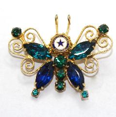Blue Navettes Brooch