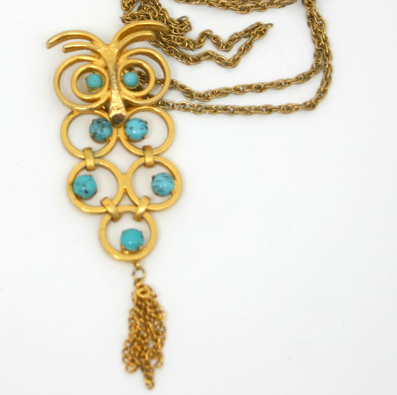 Front view of Turquoise Cabochons Pendant