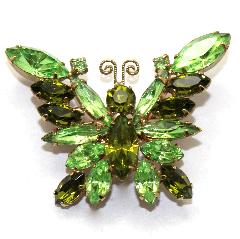 Green Navettes Brooch