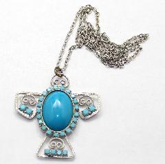 Blue Cabochons Plastic Pendant