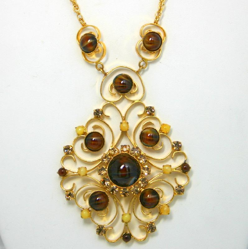 Front view of Topaz Cabochons Necklace
